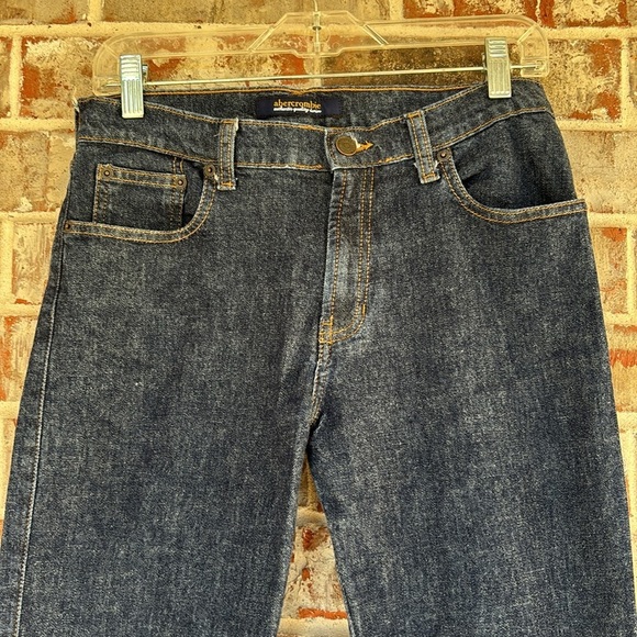 Abercrombie & Fitch Dark Blue Flare Jeans with Stars at hem - Picture 2 of 9